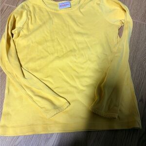 Hanna Andersson Yellow Long Sleeve Kids Shirt Pima Cotton Size 8